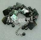 black pearl and black shell bracelet