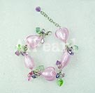austrian crystal and colored glaze charm bracelet Under $ 10