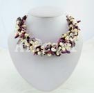 pearl crystal beaded necklace