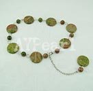 green piebald stone necklace