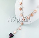 Handmade pearl colored glaze necklace