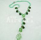 Handmade pearl colored glaze necklace