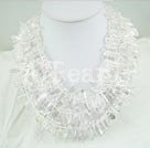 multi strand natural white crystal necklace under $ 20
