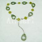 Handmade peridot gem necklace
