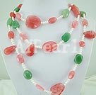 pearl and cherry quartz necklace under $ 20