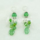 aventurine and green crystal earrings