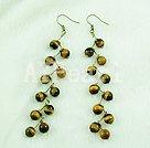 2mm tiger's eye earrings