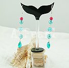 manmade pearl crystal dangle earrings