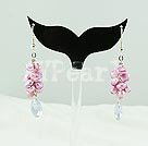 dyed pearl crystal cluster earrings under $ 3