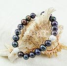 9-10mm black pearl and howlite bracelet