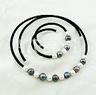 9-10mm white and black pearl sets