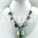 black pearl and abalone shell necklace