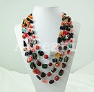 agate and crystal and coral necklace