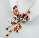 Agate charm halskæde