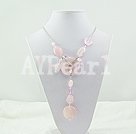 fashion rose quartz necklace