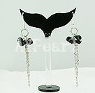Handmade black crystal earrings