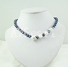 concha de perla blanco y negro collar de cuentas