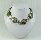 green piebald stone necklace