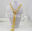 citrine and pearl shell flower necklace
