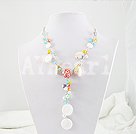 Discount pearl shell and cat's eye necklace