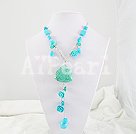 turquoise flower necklace Under $ 10
