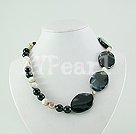 white and black agate necklace under $ 10