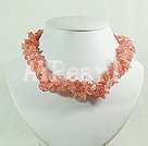 Handmade cherry quartz necklace