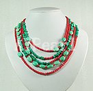 Handmade coral turquoise necklace
