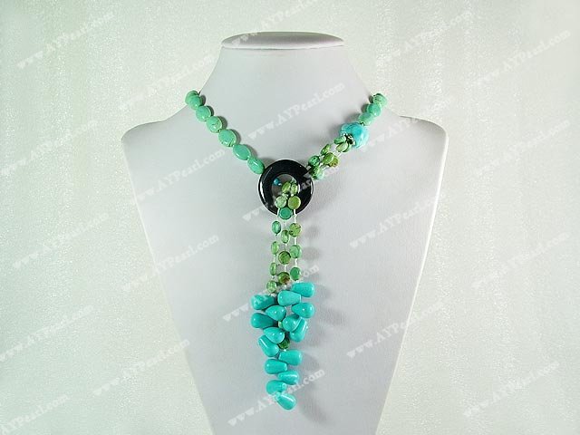 turquoise and black agate necklace