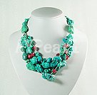 Handmade turquoise coral necklace