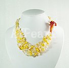Handmade crystal pearl agate necklace