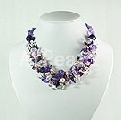Handmade pearl amethyst necklace