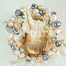 Handmade 3-colored pearl bracelet