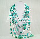 multi strand pearl shell and blue turquoise necklace under $100