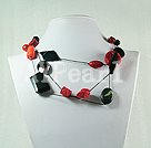 Handmade agate coral lacquer necklace