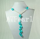 pearl and blue turquoise necklace