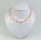 6-7mm white and pink rice pearl necklace Under $ 8