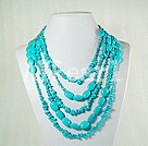 multi strand pearl and bule turquoise necklace under $ 20