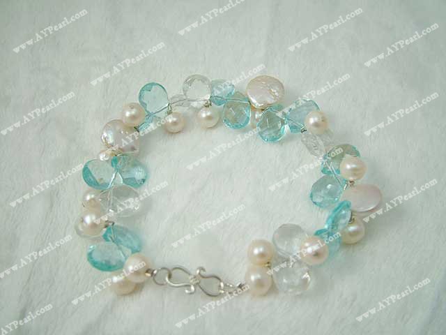 coin pearl crystal bracelet
