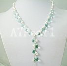 pearl and blue quartz necklace under $ 10