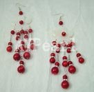 Handmade shell blood stone earrings