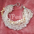 brazalete de perlas de cristal