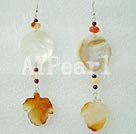 Handmade agate shell earrings