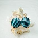 Handmade line ball earrings