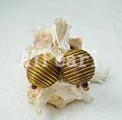 Handmade line ball earrings