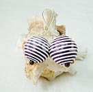 Handmade line ball earrings