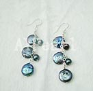 negro aretes de perlas