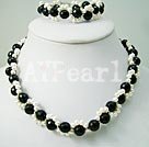 pearl and black crystal sets