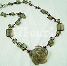 Handmade smoky quartz pearl necklace