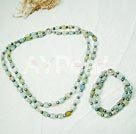 pearl and aquamarine chips sets